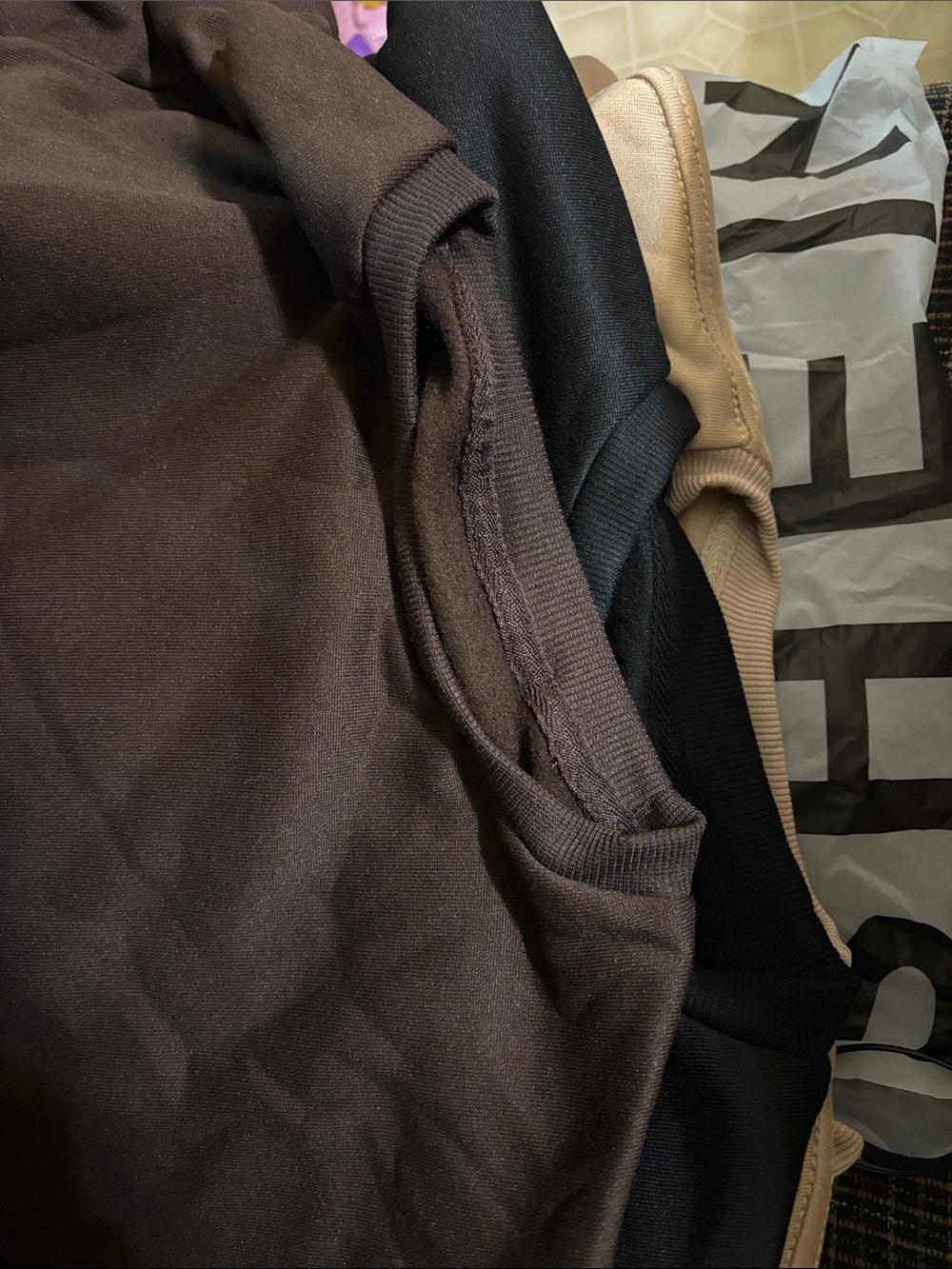 Shein 3 pack sweatshirts size S black beige and brown